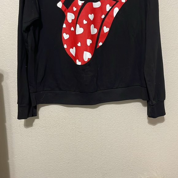 THE ROLLING STONES OVERSIZED HEART TONGUE CREWNECK SWEATSHIRT - Picture 5 of 9